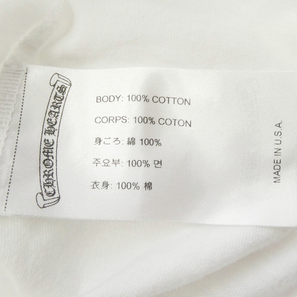 CHROME HEARTS クロムハーツ（原本無） Back Cross Neck Logo Tee バックCHクロス ネックロゴ ポケット 半袖 Tシャツ カットソー ホワイト系 M【中古】