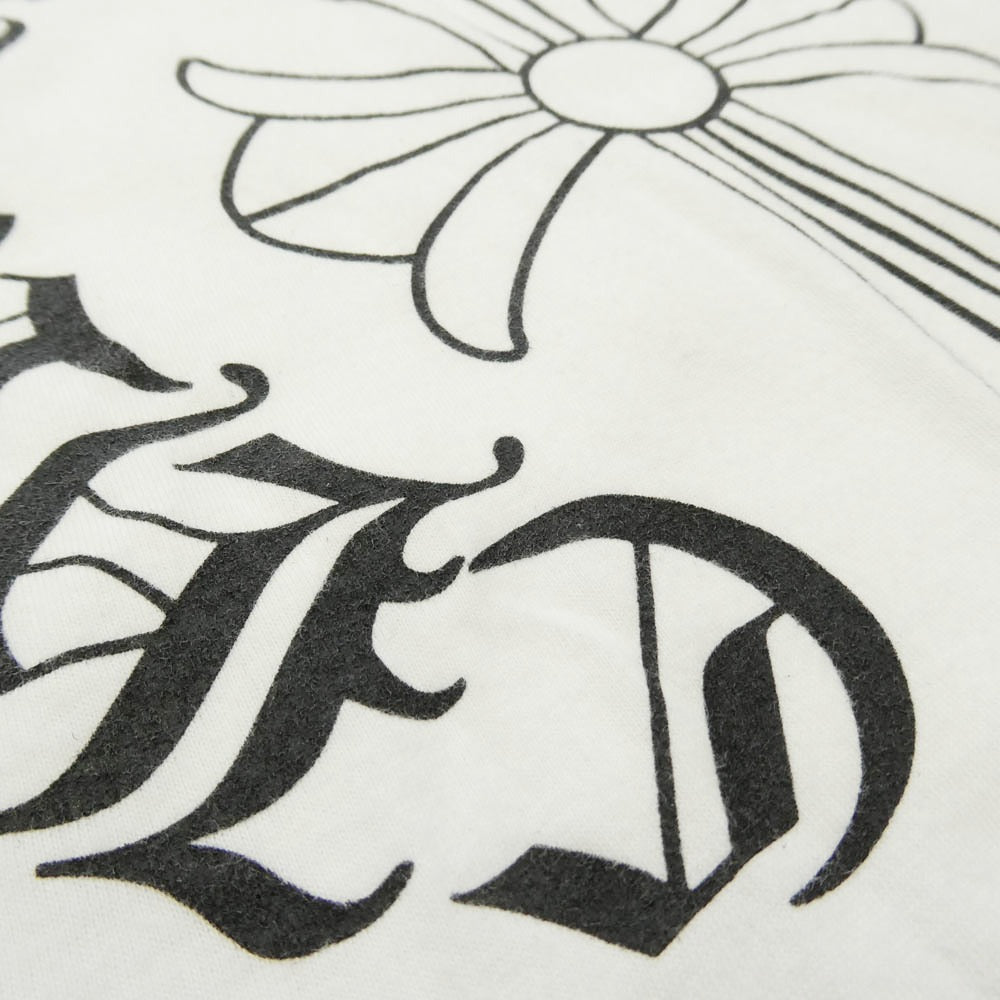 CHROME HEARTS クロムハーツ（原本無） Back Cross Neck Logo Tee バックCHクロス ネックロゴ ポケット 半袖 Tシャツ カットソー ホワイト系 M【中古】