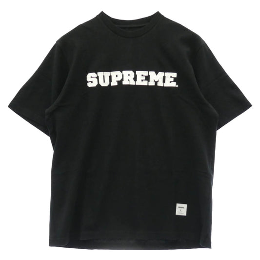 Supreme シュプリーム 25AW Collegiate Applique S/S Top カレッジ アップリケ 半袖 Tシャツ ブラック系 L【美品】【中古】