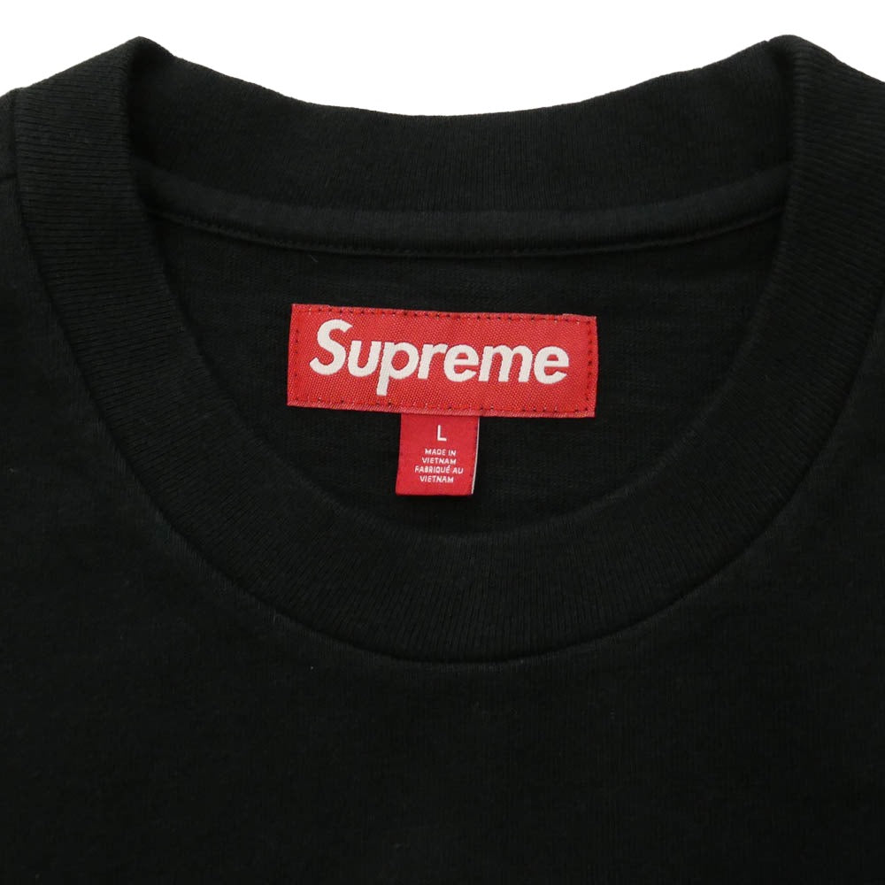 Supreme シュプリーム 25AW Collegiate Applique S/S Top カレッジ アップリケ 半袖 Tシャツ ブラック系 L【美品】【中古】