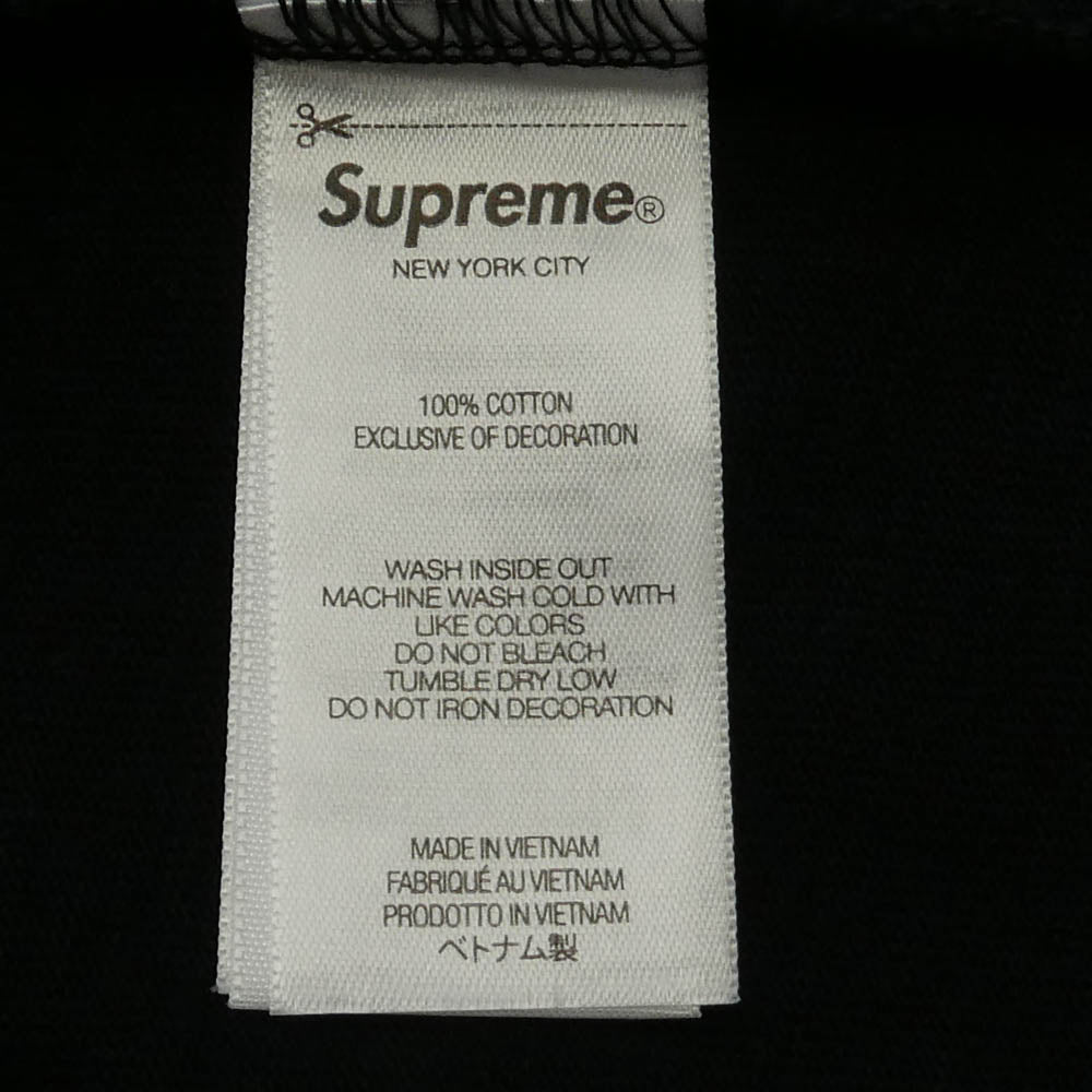 Supreme シュプリーム 25AW Collegiate Applique S/S Top カレッジ アップリケ 半袖 Tシャツ ブラック系 L【美品】【中古】