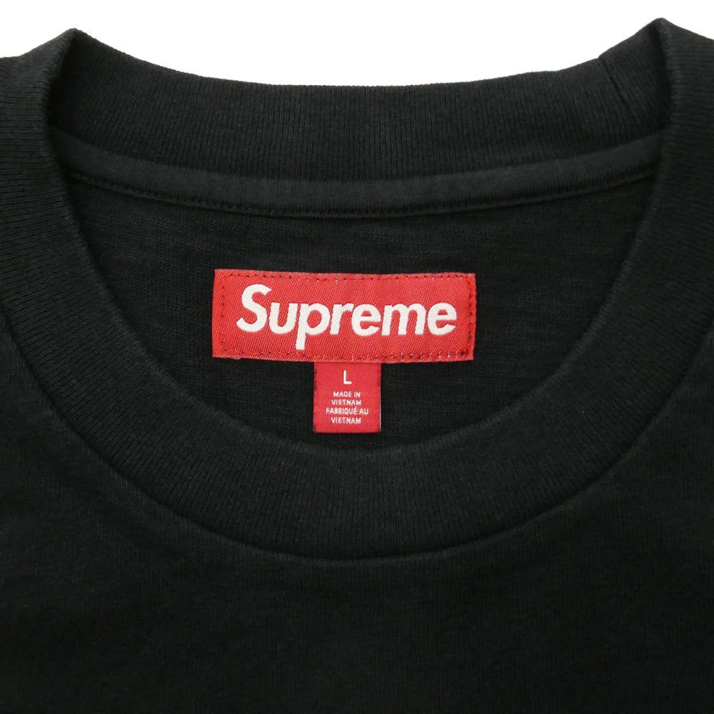 Supreme シュプリーム 25AW Collegiate Applique S/S Top カレッジ アップリケ 半袖 Tシャツ ブラック系 L【美品】【中古】
