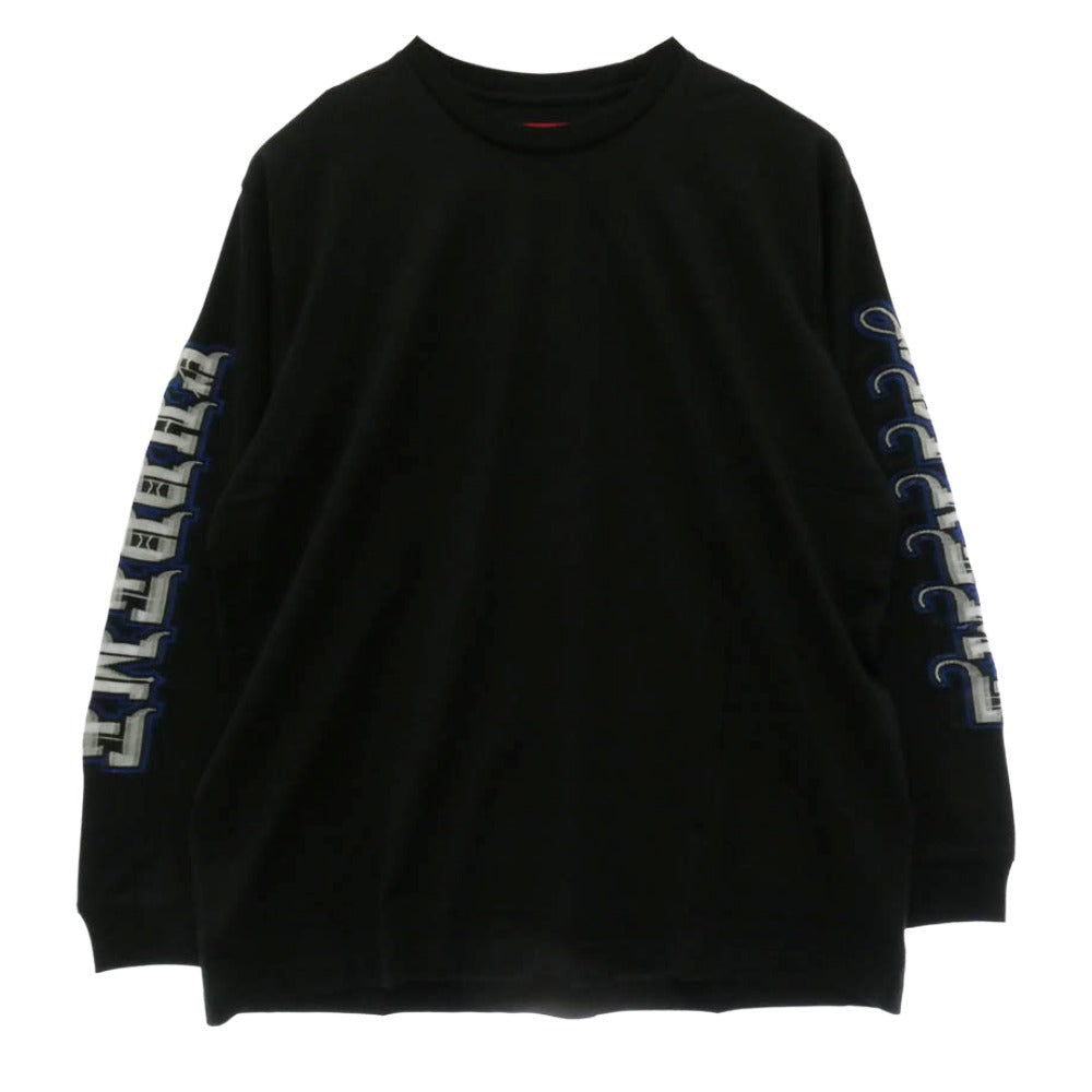 Supreme シュプリーム 25AW Intarsia Sleeve L/S Top インターシャ スリーブ 長袖 Tシャツ カットソー XLサイズ ブラック系 XL【美品】【中古】
