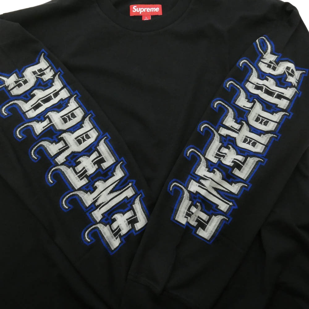 Supreme シュプリーム 25AW Intarsia Sleeve L/S Top インターシャ スリーブ 長袖 Tシャツ カットソー Lサイズ ブラック系 L【美品】【中古】