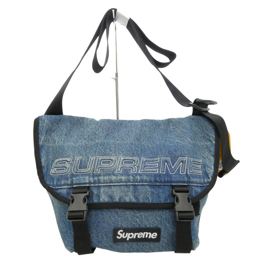 Supreme シュプリーム 25AW Denim Messenger Bag デニム メッセンジャー ショルダーバッグ インディゴブルー系 ブラック系【極上美品】【中古】