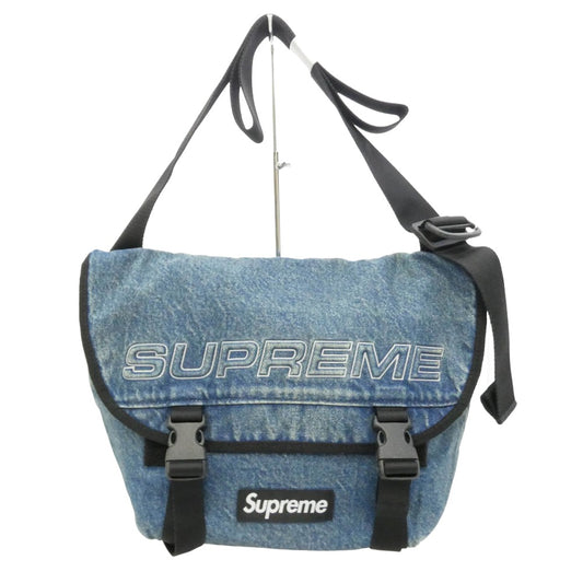 Supreme シュプリーム 25AW Denim Messenger Bag デニム メッセンジャー ショルダーバッグ インディゴブルー系 ブラック系【極上美品】【中古】