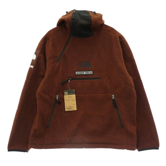 Supreme シュプリーム THE NORTH FACE ノースフェイス 22AW NA52208I × THE NORTH FACE ザノースフェイス Steep Tech Fleece Pullover スティープテック フリース プルオーバー フーデッド ジャケット ブラウン系 L【極上美品】【中古】