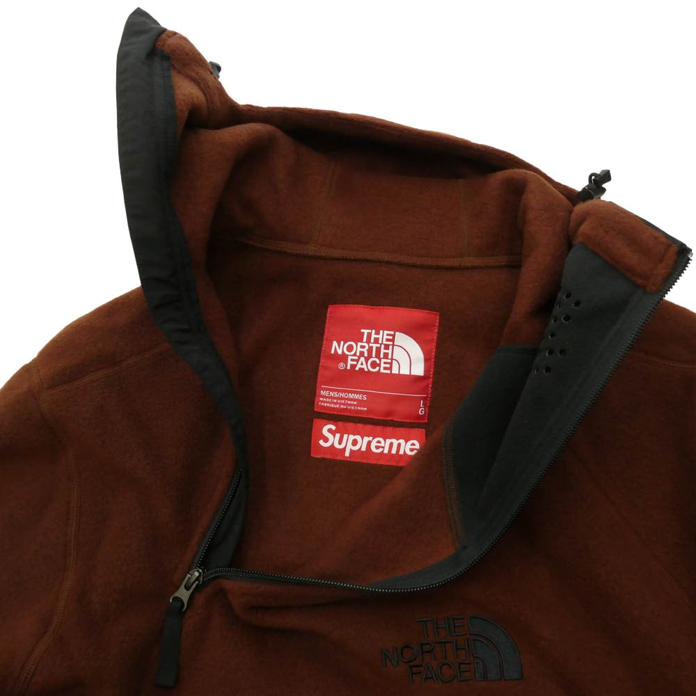 Supreme シュプリーム THE NORTH FACE ノースフェイス 22AW NA52208I × THE NORTH FACE ザノースフェイス Steep Tech Fleece Pullover スティープテック フリース プルオーバー フーデッド ジャケット ブラウン系 L【極上美品】【中古】