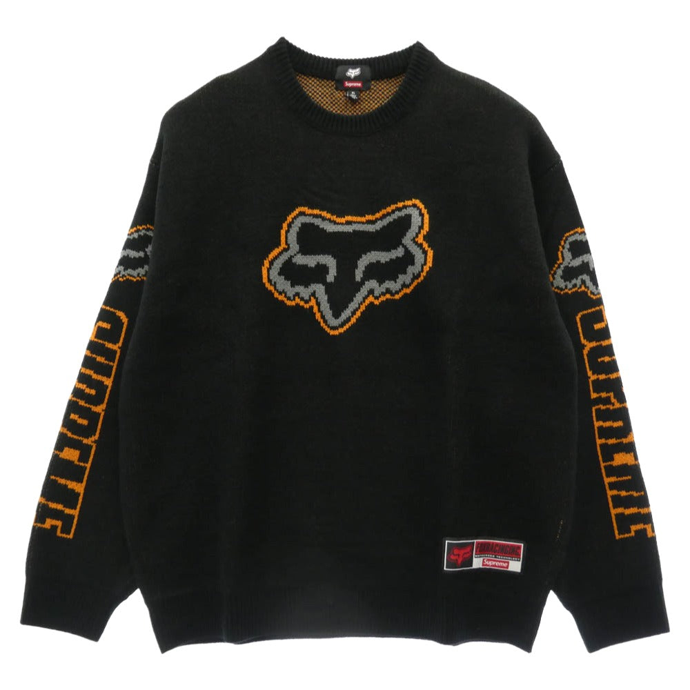 Supreme シュプリーム 25AW × Fox Racing フォックスレーシング Sweater クルーネック 長袖 セーター ニット ブラック系 XL【極上美品】【中古】