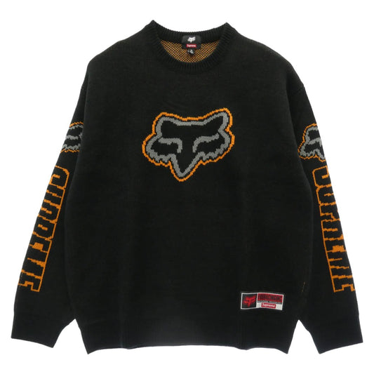 Supreme シュプリーム 25AW × Fox Racing フォックスレーシング Sweater クルーネック 長袖 セーター ニット ブラック系 XL【極上美品】【中古】