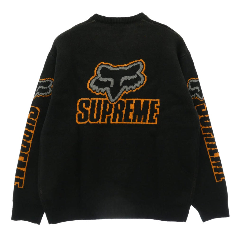 Supreme シュプリーム 25AW × Fox Racing フォックスレーシング Sweater クルーネック 長袖 セーター ニット ブラック系 XL【極上美品】【中古】