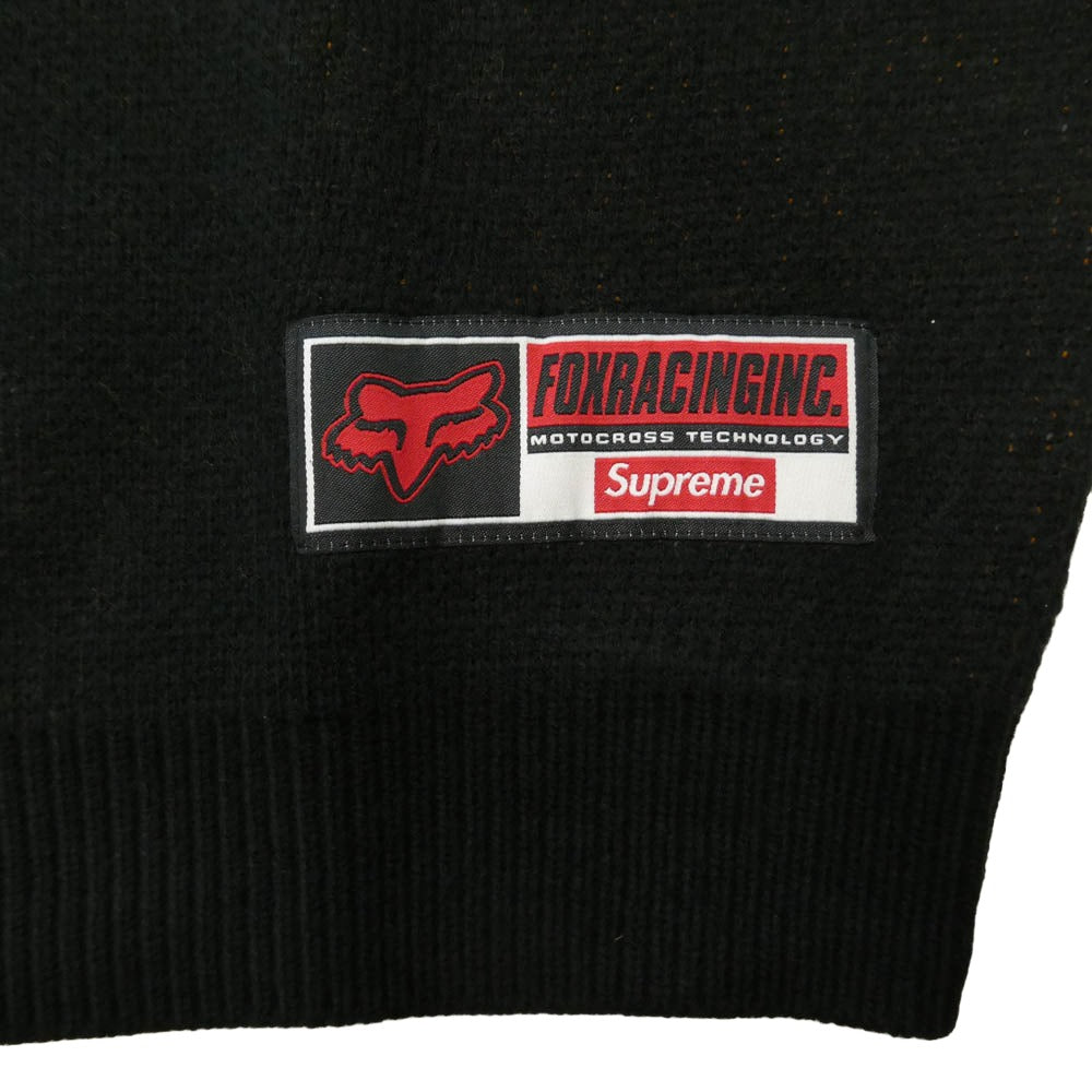 Supreme シュプリーム 25AW × Fox Racing フォックスレーシング Sweater クルーネック 長袖 セーター ニット ブラック系 XL【極上美品】【中古】