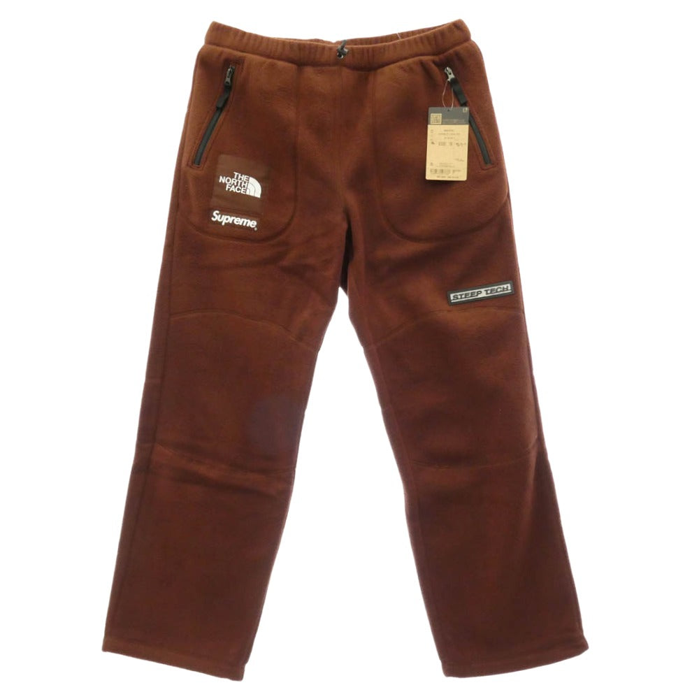 Supreme シュプリーム THE NORTH FACE ノースフェイス 22AW NB52209I x The North Face ザノースフェイス Steep Tech Fleece Pant スティープテック フリース パンツ ブラウン系 L【極上美品】【中古】