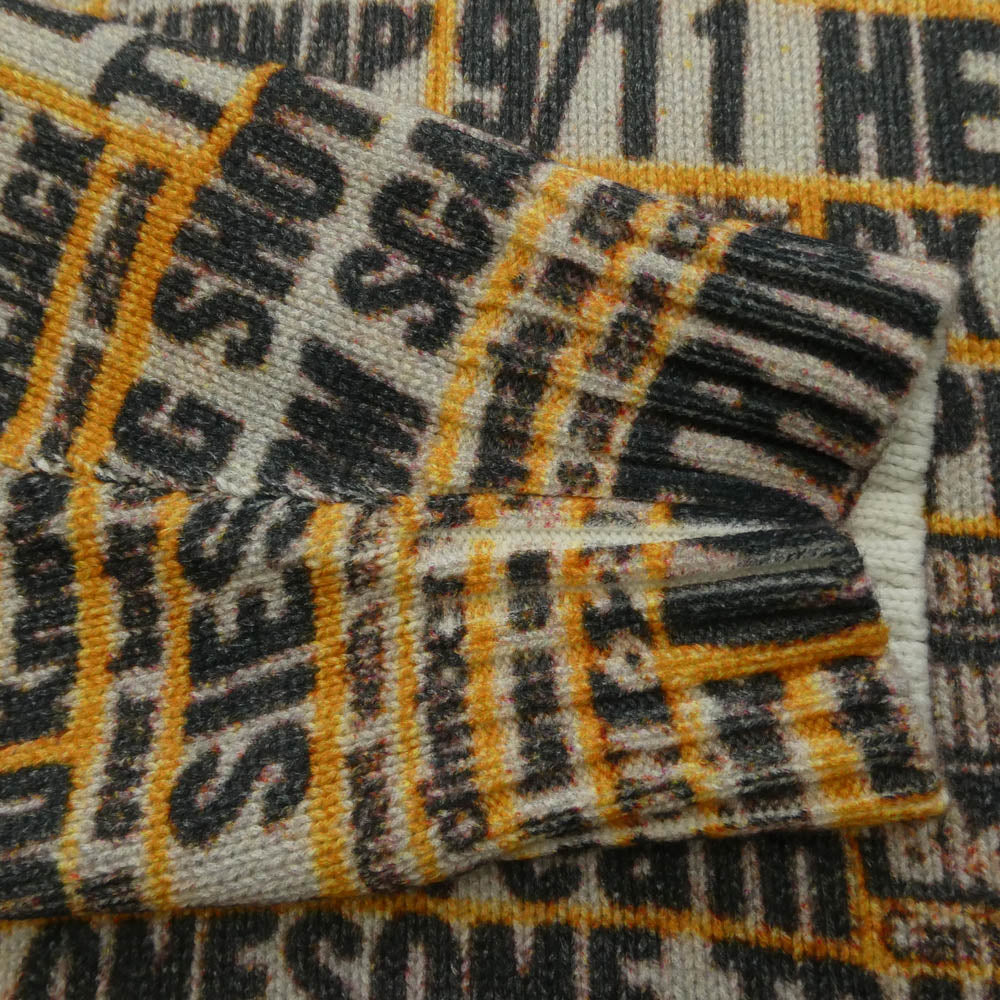 Supreme シュプリーム 25AW × Dash Snow Sweater ダッシュスノウ クルーネック 長袖 ニット セーター Mサイズ イエロー系 マルチカラー系 M【極上美品】【中古】
