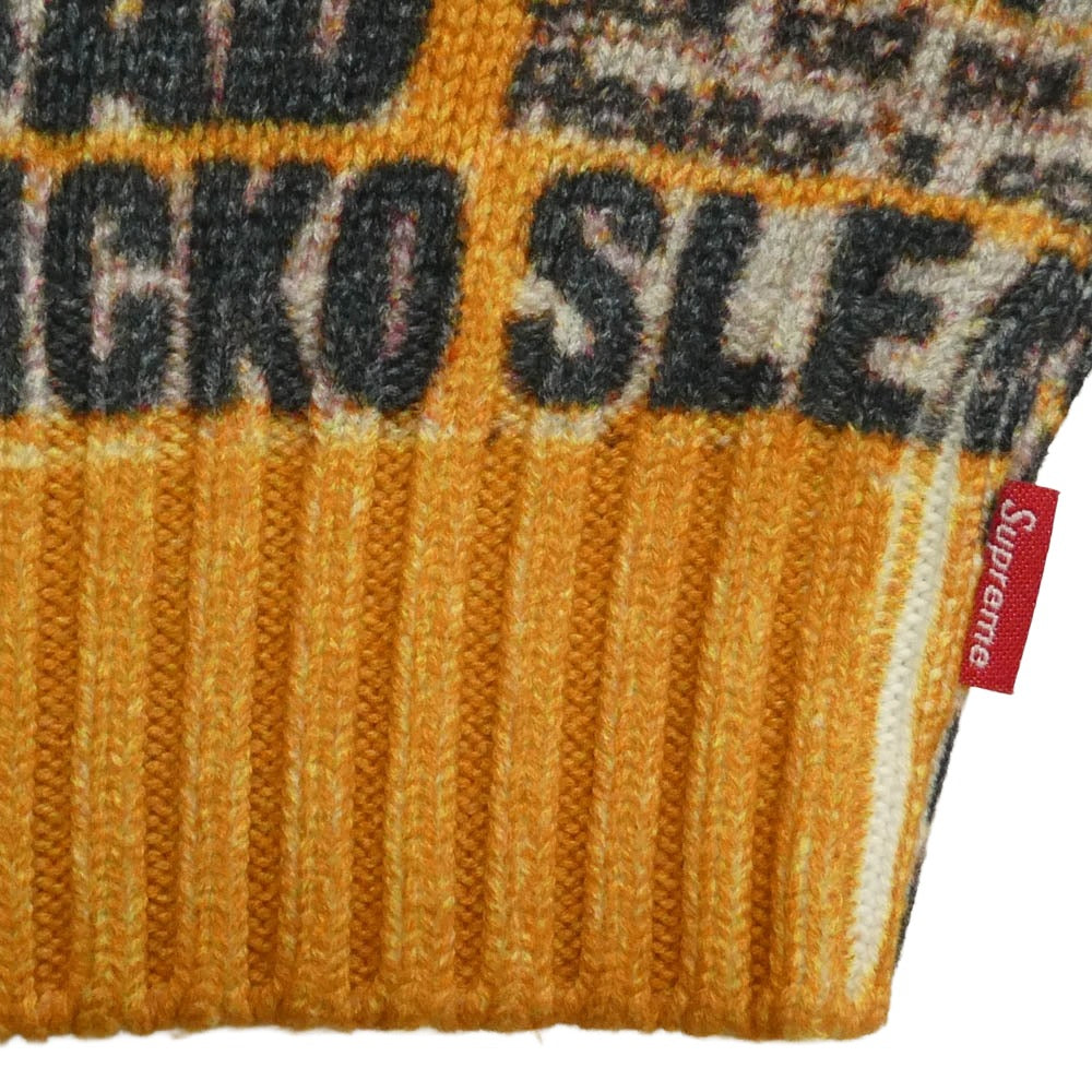 Supreme シュプリーム 25AW × Dash Snow Sweater ダッシュスノウ クルーネック 長袖 ニット セーター Mサイズ イエロー系 マルチカラー系 M【極上美品】【中古】