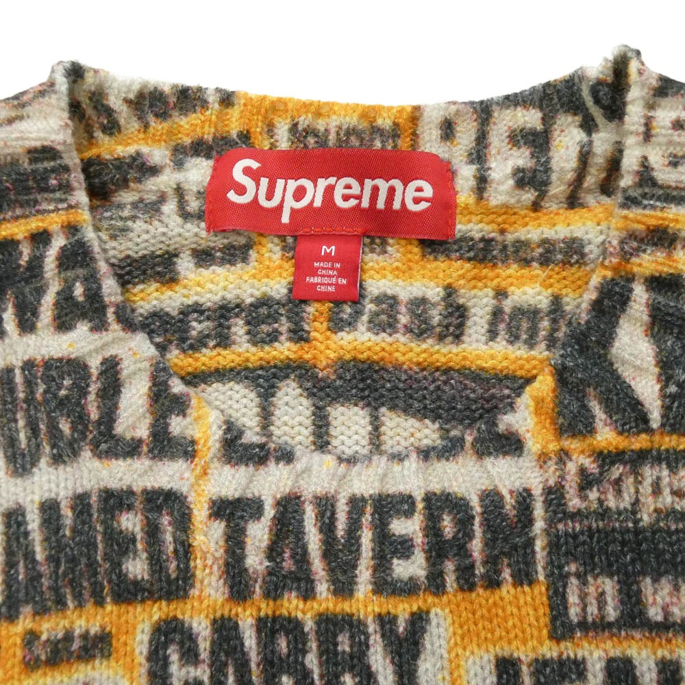 Supreme シュプリーム 25AW × Dash Snow Sweater ダッシュスノウ クルーネック 長袖 ニット セーター Mサイズ イエロー系 マルチカラー系 M【極上美品】【中古】