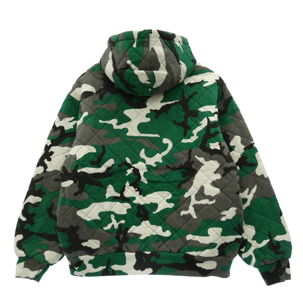 Supreme シュプリーム 25AW Quilted Zip Up Hooded Sweatshirt キルティング ジップアップ フーデッド スウェットシャツ ジップパーカー フーディー グリーン系 マルチカラー系 L【極上美品】【中古】