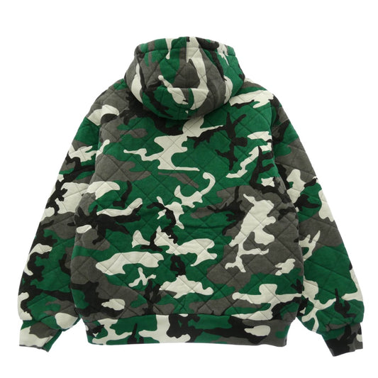Supreme シュプリーム 25AW Quilted Zip Up Hooded Sweatshirt キルティング ジップアップ フーデッド スウェットシャツ ジップパーカー フーディー グリーン系 マルチカラー系 L【極上美品】【中古】