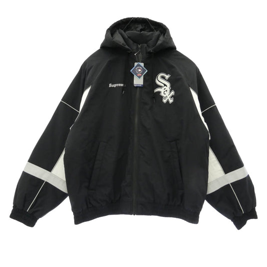 Supreme シュプリーム 25AW × Chicago White Sox シカゴ ホワイトソックス Stadium Jacket スタジアム ジャケット フーデッド スタジャン Lサイズ ダークネイビー系 L【極上美品】【中古】