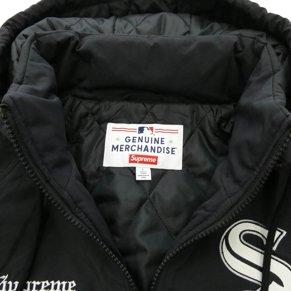 Supreme シュプリーム 25AW × Chicago White Sox シカゴ ホワイトソックス Stadium Jacket スタジアム ジャケット フーデッド スタジャン Lサイズ ダークネイビー系 L【極上美品】【中古】