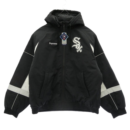 Supreme シュプリーム 25AW × Chicago White Sox シカゴ ホワイトソックス Stadium Jacket スタジアム ジャケット フーデッド スタジャン Lサイズ ダークネイビー系 L【極上美品】【中古】