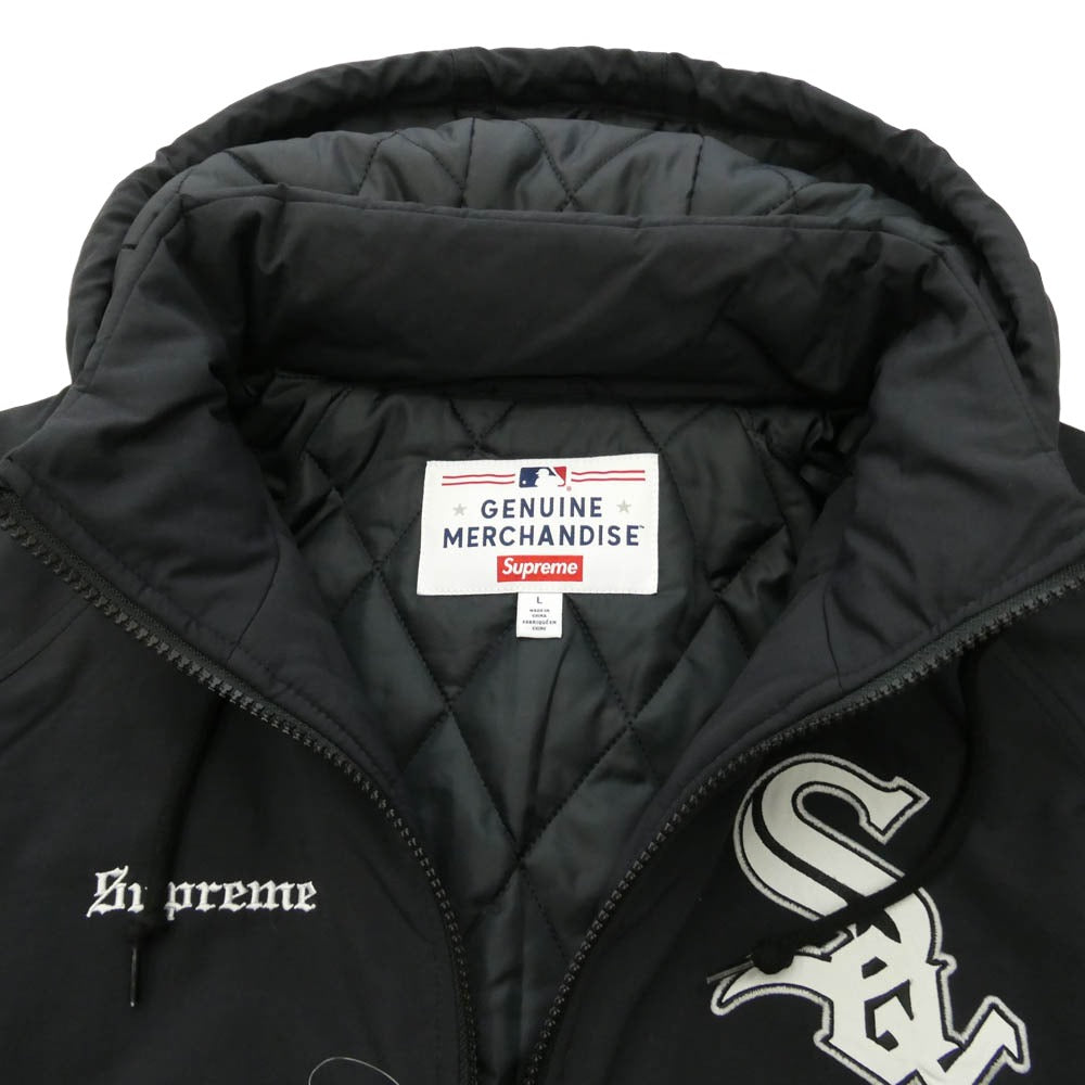 Supreme シュプリーム 25AW × Chicago White Sox シカゴ ホワイトソックス Stadium Jacket スタジアム ジャケット フーデッド スタジャン Lサイズ ダークネイビー系 L【極上美品】【中古】