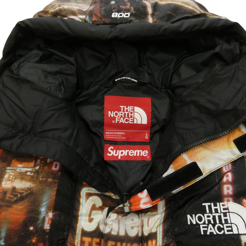 Supreme シュプリーム THE NORTH FACE ノースフェイス 22AW ND52205I × The North Face ザノースフェイス 800-Fill Half Zip Hooded Pullover ハーフジップ フーデッド プルオーバー ダウンジャケット マルチカラー系 L【極上美品】【中古】