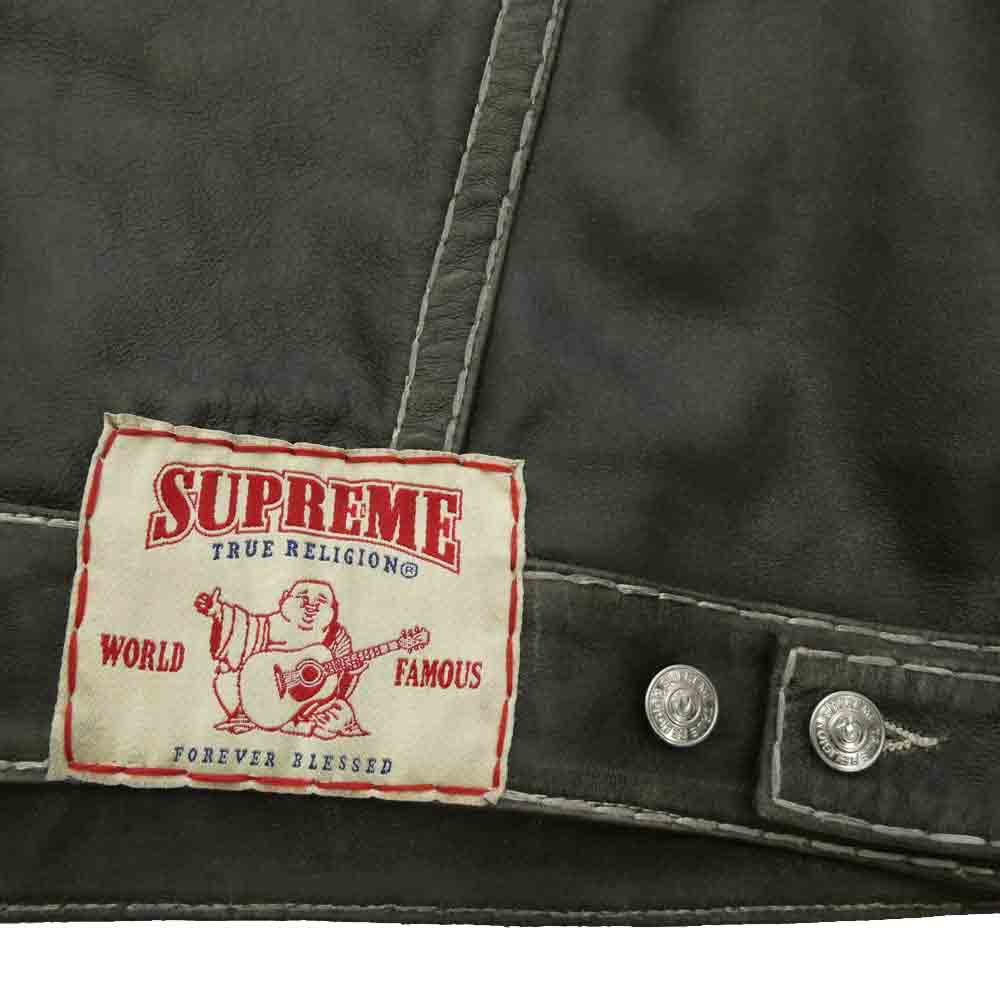 Supreme シュプリーム TRUE RELIGION トゥルーレリジョン 25AW × True Religion Leather Trucker Jacket トゥルーレリジョン レザー トラッカー ジャケット ブラック系 L【極上美品】【中古】