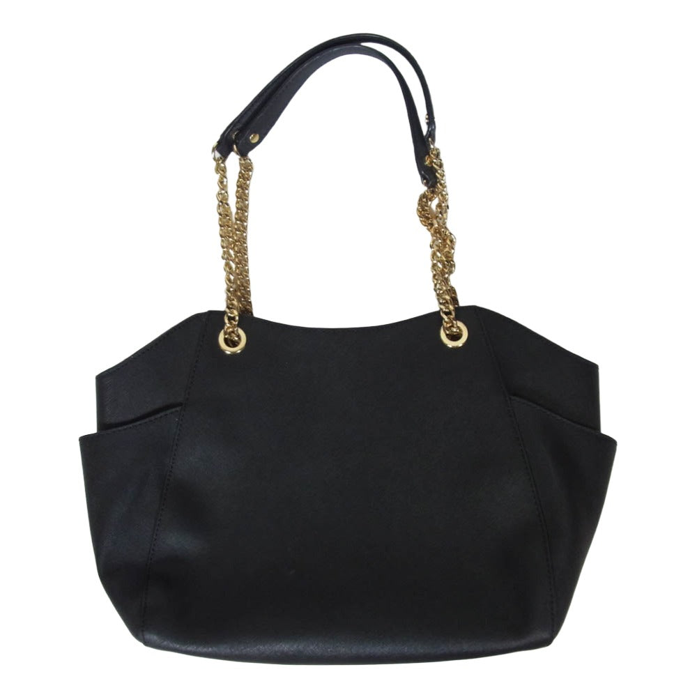Michael Kors マイケルコース 35T5GTVT3L JET SET TRAVEL ジェットセットトラベル チェーンハンドル レザー トート バッグ ブラック系【中古】