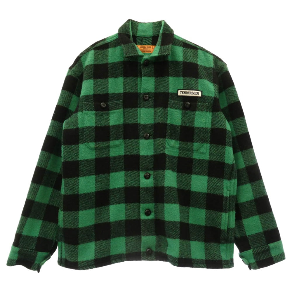 TENDERLOIN テンダーロイン 03AW 初期 オリジナル T-BUFFALO JKT GREEN BLACK 2nd バッファロー チェック ジャケット ブラック系 グリーン系 XL【中古】