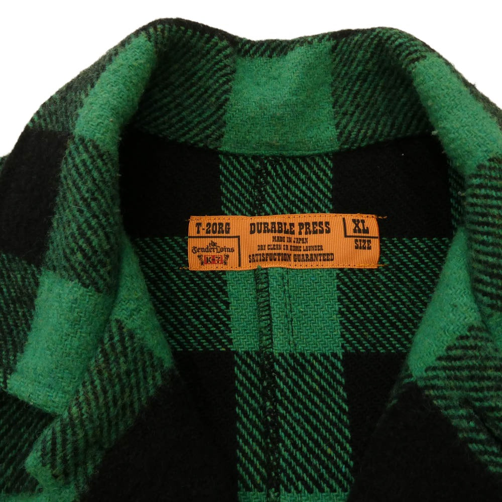 TENDERLOIN テンダーロイン 03AW 初期 オリジナル T-BUFFALO JKT GREEN BLACK 2nd バッファロー チェック ジャケット ブラック系 グリーン系 XL【中古】