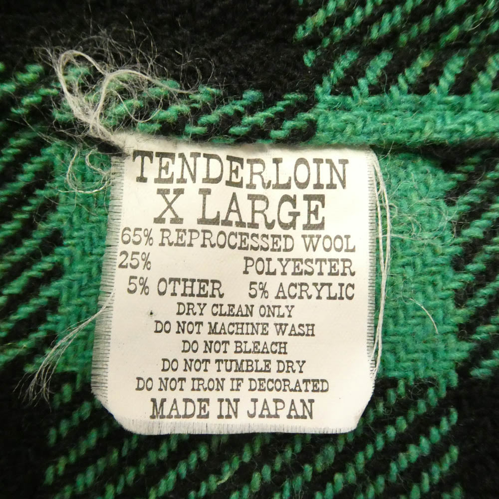 TENDERLOIN テンダーロイン 03AW 初期 オリジナル T-BUFFALO JKT GREEN BLACK 2nd バッファロー チェック ジャケット ブラック系 グリーン系 XL【中古】