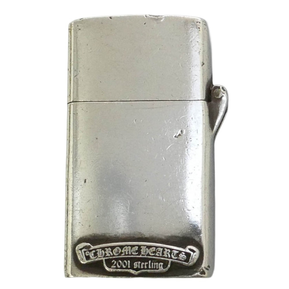 CHROME HEARTS クロムハーツ（原本無） ZIPPO LIGHTERZ-V2 スモールCHクロス ナロージッポ ライター シルバー系【中古】