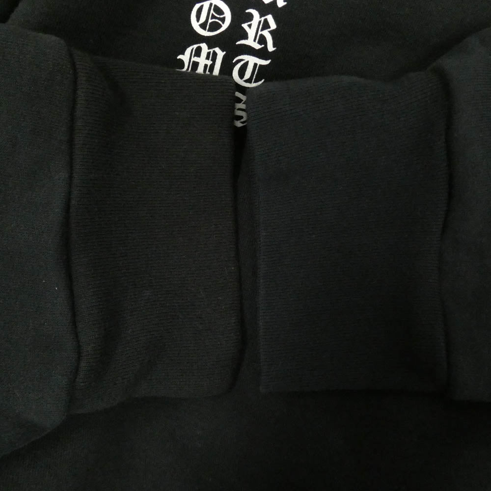 CHROME HEARTS クロムハーツ（原本無） THRML HD ZIP 裏地サーマル 袖ロゴ ダガージップアップ フーディー パーカー ブラック系 XL【中古】