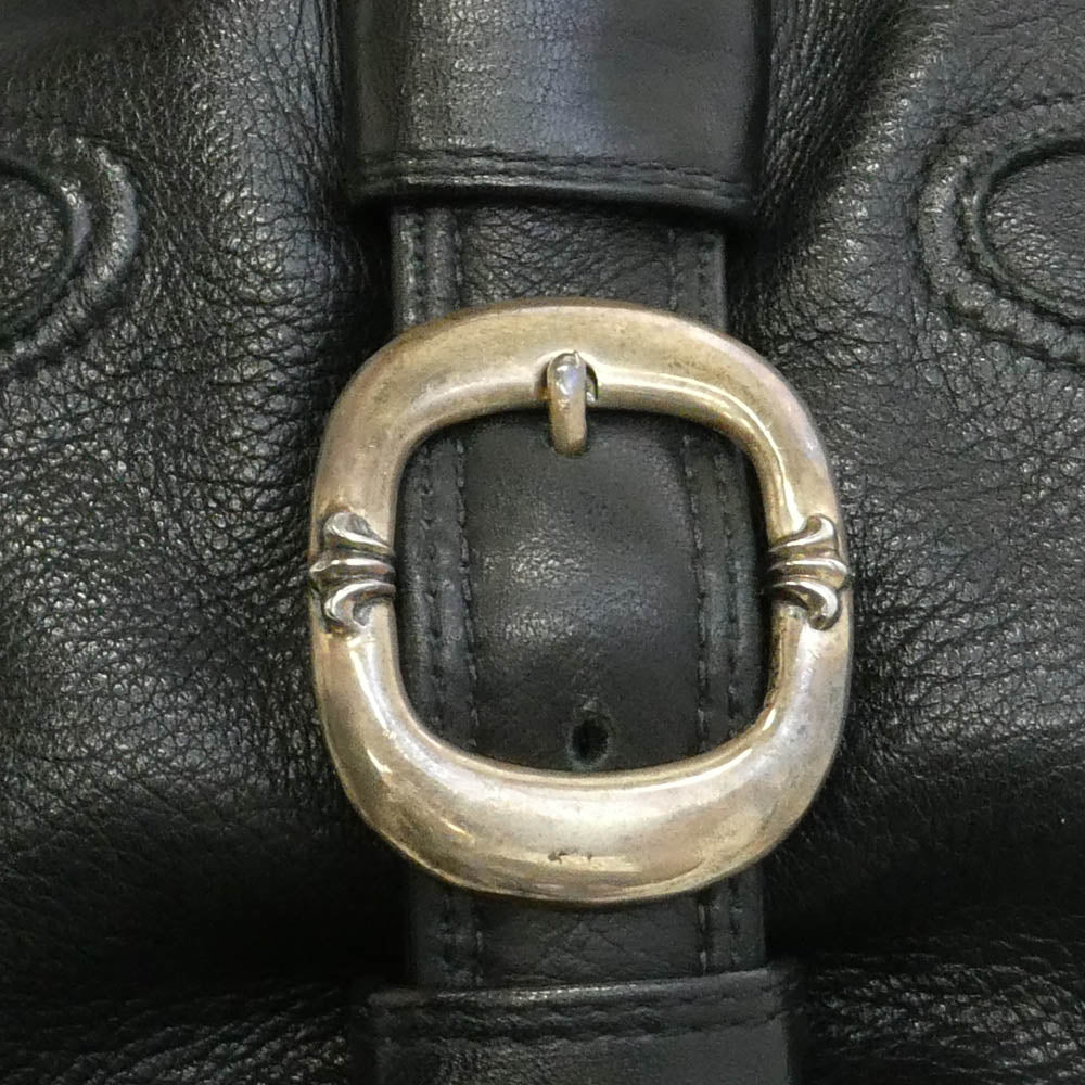 CHROME HEARTS クロムハーツ（原本無） LELO SM レロ セメタリークロスパッチ レザーショルダー バッグ ブラック系【中古】
