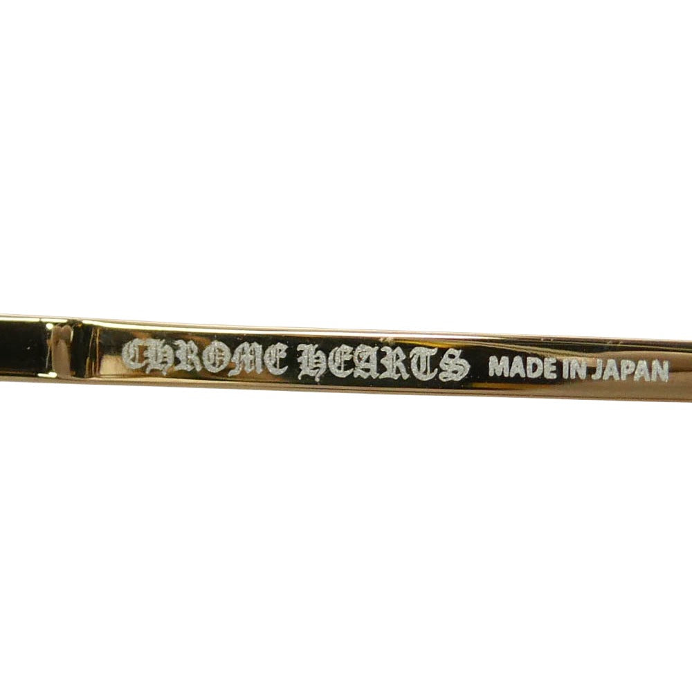 CHROME HEARTS クロムハーツ（原本無） HUGH JAYNUS ティアドロップ サングラス アイウェア ブラック系 イエロー系 60□12-140【美品】【中古】