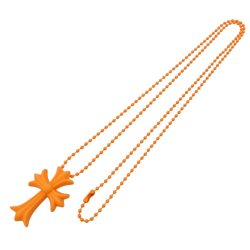 CHROME HEARTS クロムハーツ（原本有） RUBBER CH CRS SML スモールCHクロス ラバーネックレス シリコン オレンジ オレンジ系【美品】【中古】