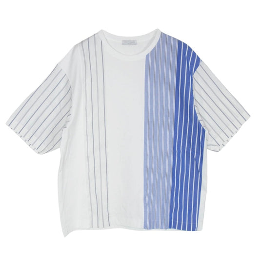 TOMORROWLAND トゥモローランド 24SS 63-11-42-11108 コットン ストライプ デザイン 半袖 Tシャツ ホワイト系 L【中古】