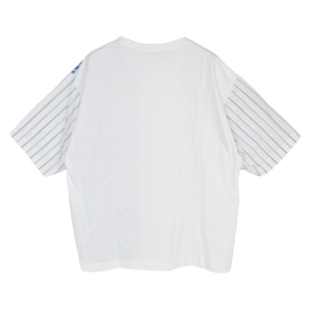 TOMORROWLAND トゥモローランド 24SS 63-11-42-11108 コットン ストライプ デザイン 半袖 Tシャツ ホワイト系 L【中古】
