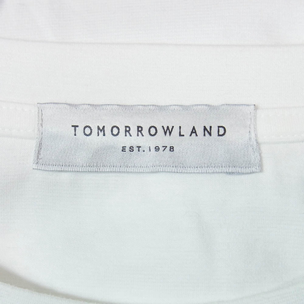 TOMORROWLAND トゥモローランド 24SS 63-11-42-11108 コットン ストライプ デザイン 半袖 Tシャツ ホワイト系 L【中古】