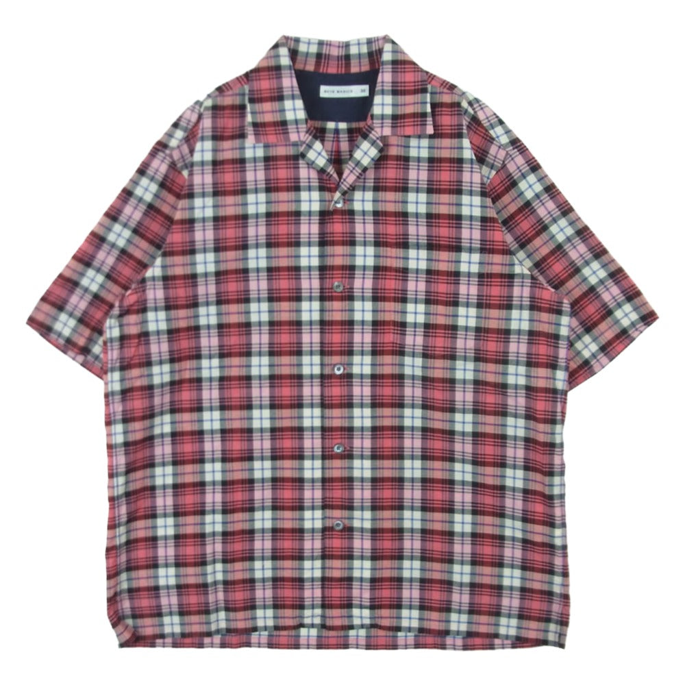 サイベーシックス 20SS 5120-31508 PLAID COTTON OXFORD CAMP COLLAR SHIRT コットン オックスフォード キャンプ オープンカラー 半袖 シャツ ピンク系 38【中古】