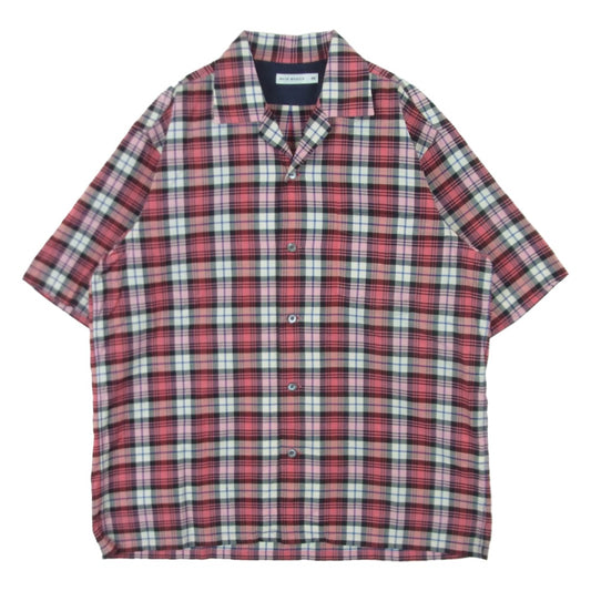 サイベーシックス 20SS 5120-31508 PLAID COTTON OXFORD CAMP COLLAR SHIRT コットン オックスフォード キャンプ オープンカラー 半袖 シャツ ピンク系 38【中古】