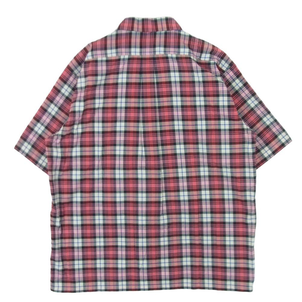 サイベーシックス 20SS 5120-31508 PLAID COTTON OXFORD CAMP COLLAR SHIRT コットン オックスフォード キャンプ オープンカラー 半袖 シャツ ピンク系 38【中古】