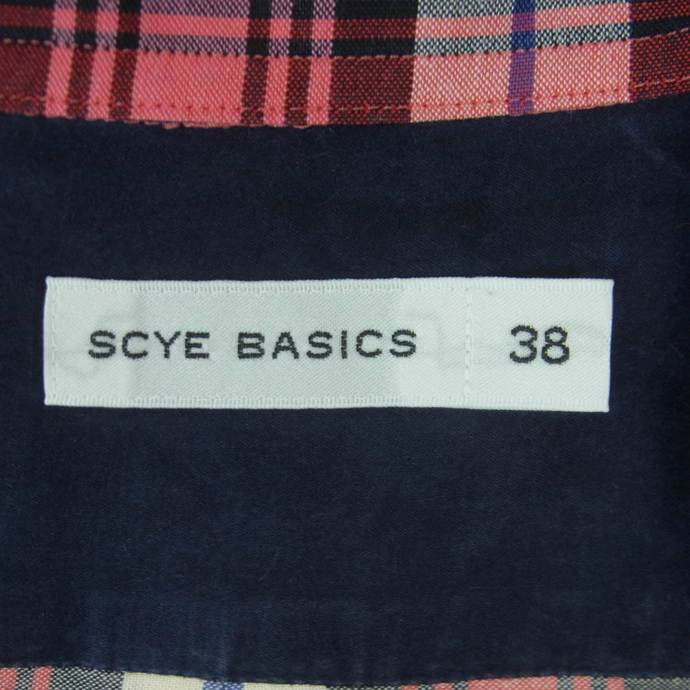 サイベーシックス 20SS 5120-31508 PLAID COTTON OXFORD CAMP COLLAR SHIRT コットン オックスフォード キャンプ オープンカラー 半袖 シャツ ピンク系 38【中古】