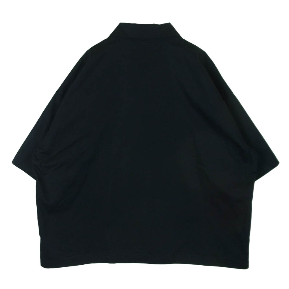 LOVELESS ラブレス 61P03-572-28 シャンブレー サテン ハーフジップ ポロ シャツ 半袖 ダークネイビー系 M【美品】【中古】