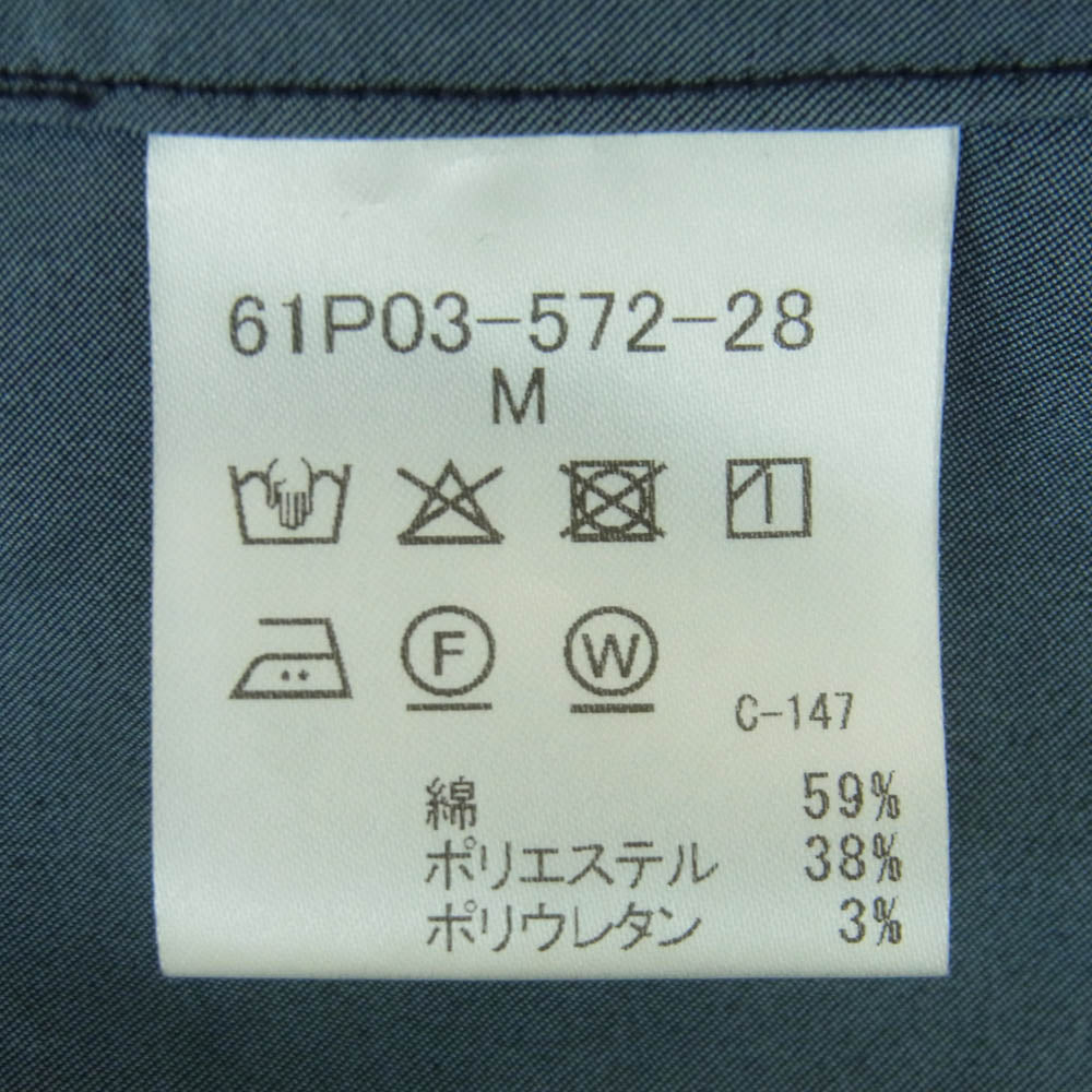 LOVELESS ラブレス 61P03-572-28 シャンブレー サテン ハーフジップ ポロ シャツ 半袖 ダークネイビー系 M【美品】【中古】