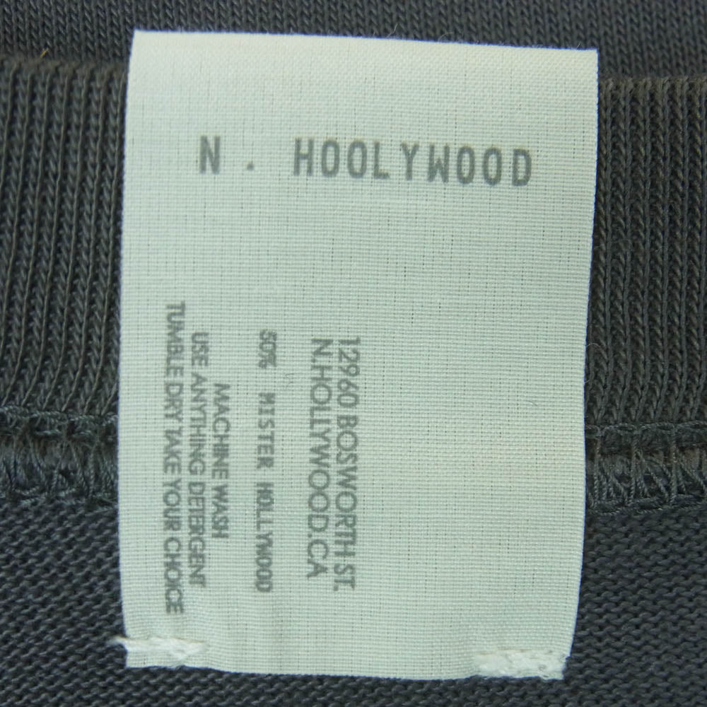 N.HOOLYWOOD エヌハリウッド 30RCH-108 CREW NECK T-SHIRT クルーネック コットン 半袖 Tシャツ グレー系 38【美品】【中古】
