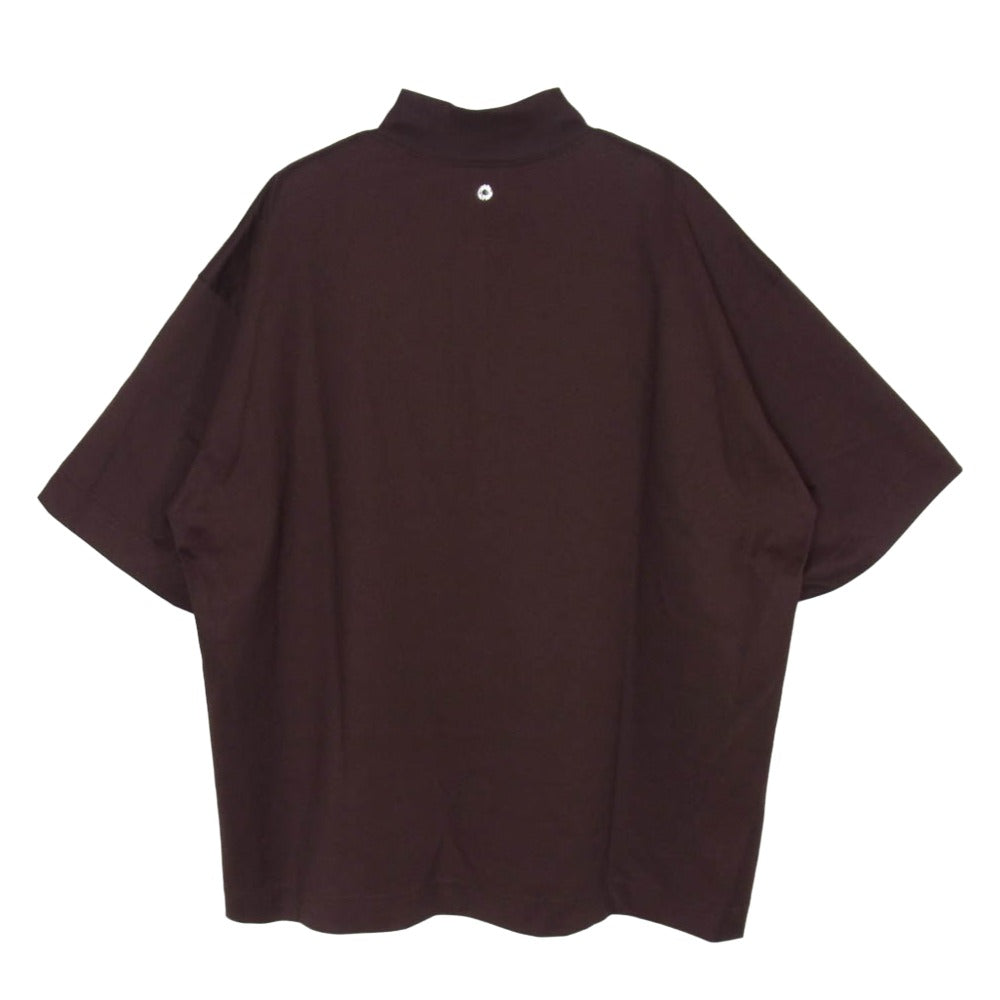チノ 23SCU601 EX.HYBRID S/S HALF ZIP TEE THE TOKYO別注 ハイブリット ハーフジップ 異素材 半袖 Tシャツ ブラウン系 44【極上美品】【中古】