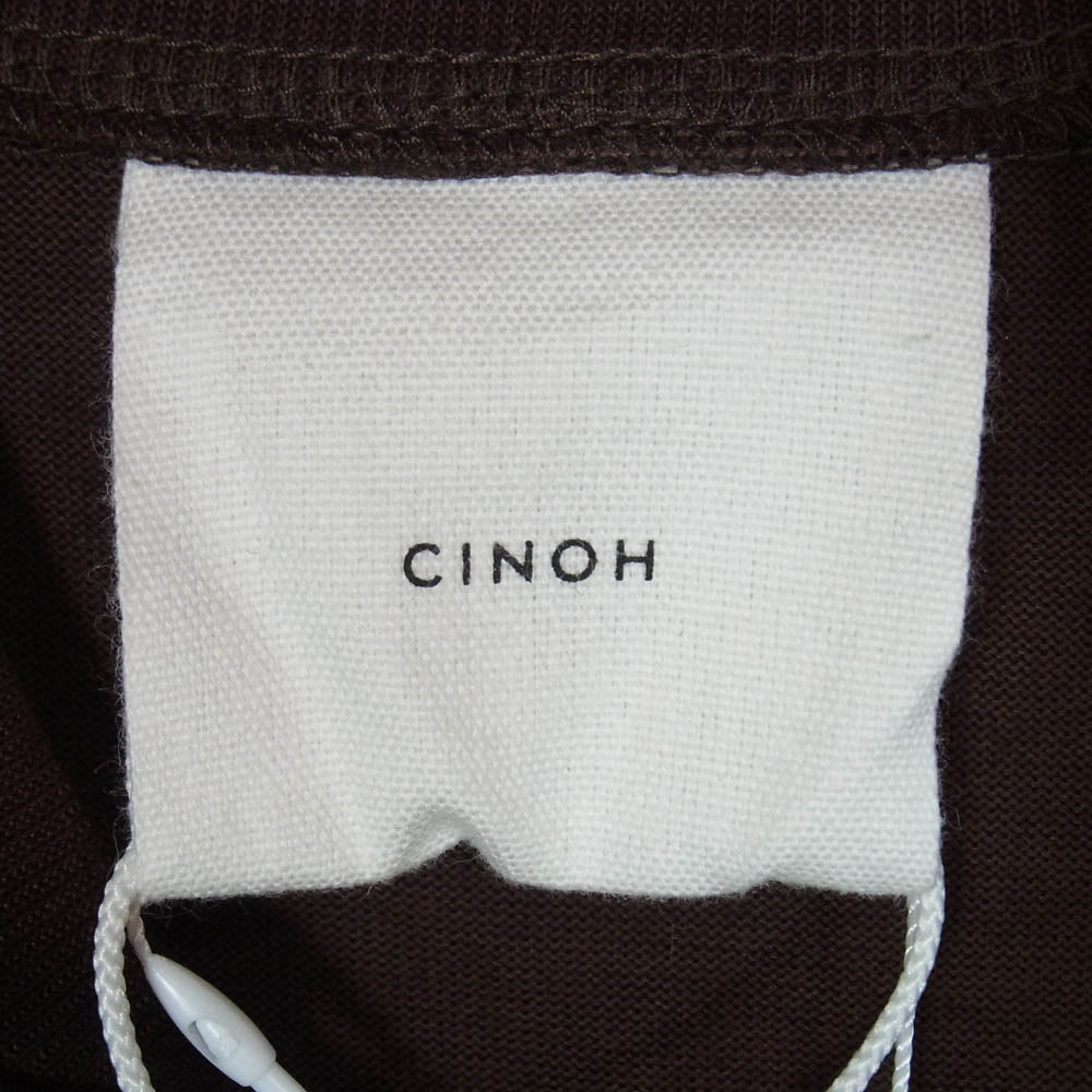 チノ 23SCU601 EX.HYBRID S/S HALF ZIP TEE THE TOKYO別注 ハイブリット ハーフジップ 異素材 半袖 Tシャツ ブラウン系 44【極上美品】【中古】