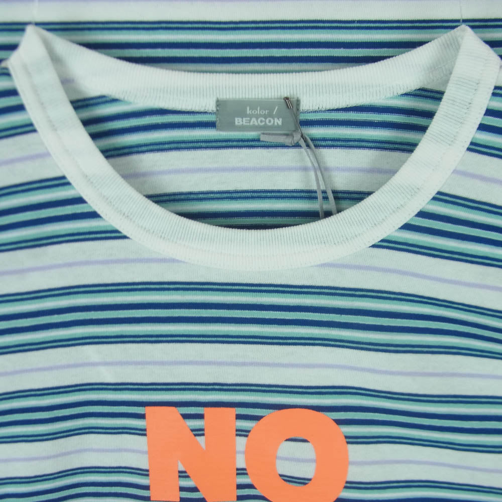 kolor カラー 25SS 25SBM-T04232 BEACON T-Shirt ボーダー プリント 半袖 Tシャツ ブルー系 ホワイト系 3【新古品】【未使用】【中古】